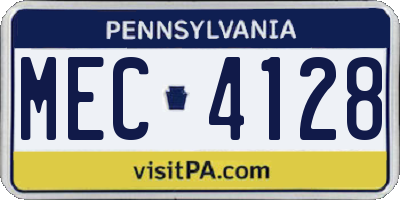 PA license plate MEC4128