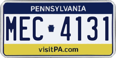 PA license plate MEC4131