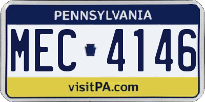 PA license plate MEC4146
