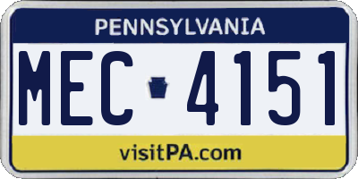 PA license plate MEC4151