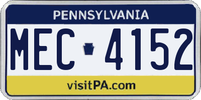 PA license plate MEC4152