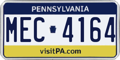 PA license plate MEC4164