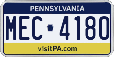 PA license plate MEC4180