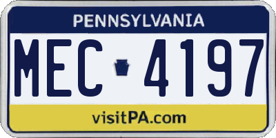 PA license plate MEC4197
