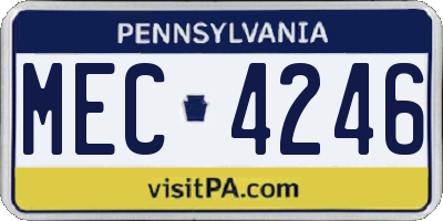 PA license plate MEC4246