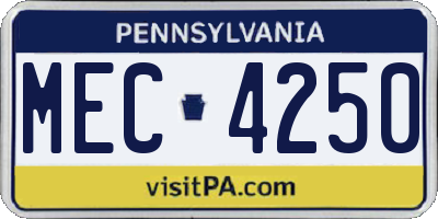 PA license plate MEC4250