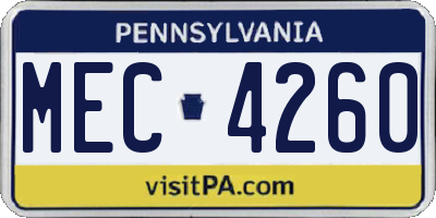 PA license plate MEC4260