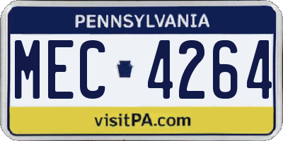 PA license plate MEC4264