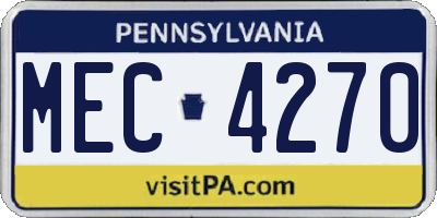 PA license plate MEC4270
