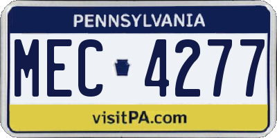 PA license plate MEC4277