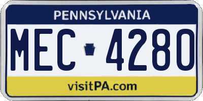 PA license plate MEC4280