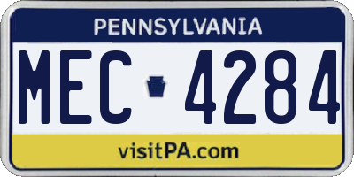 PA license plate MEC4284