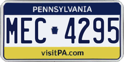 PA license plate MEC4295