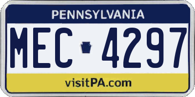 PA license plate MEC4297