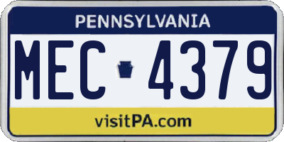 PA license plate MEC4379
