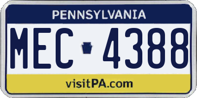 PA license plate MEC4388