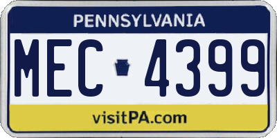 PA license plate MEC4399