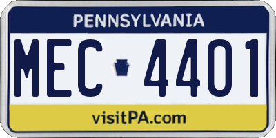PA license plate MEC4401