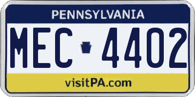 PA license plate MEC4402