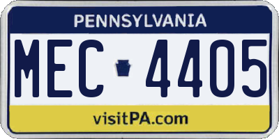 PA license plate MEC4405