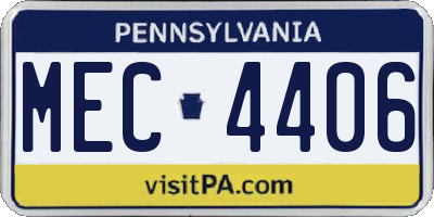 PA license plate MEC4406