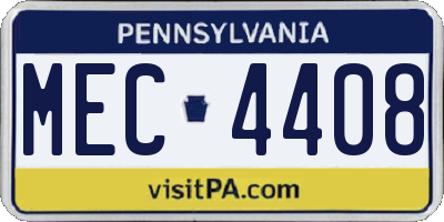 PA license plate MEC4408