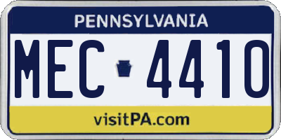 PA license plate MEC4410