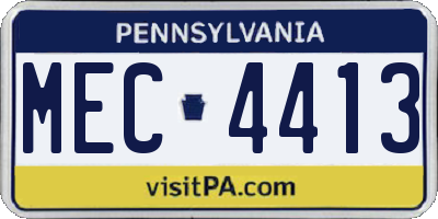 PA license plate MEC4413