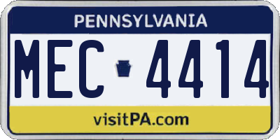 PA license plate MEC4414