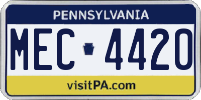 PA license plate MEC4420