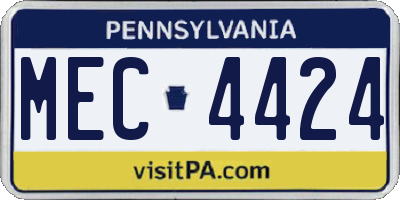 PA license plate MEC4424
