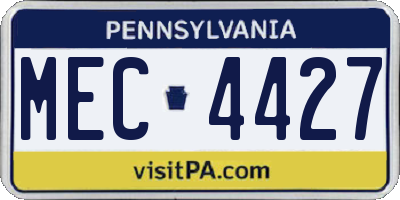 PA license plate MEC4427