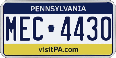 PA license plate MEC4430