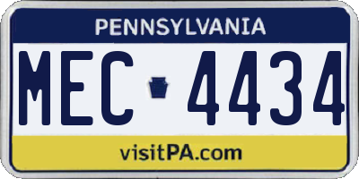 PA license plate MEC4434