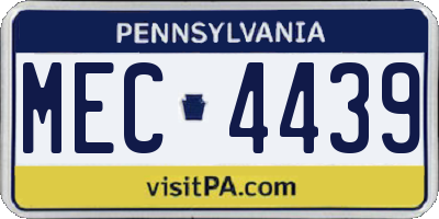 PA license plate MEC4439