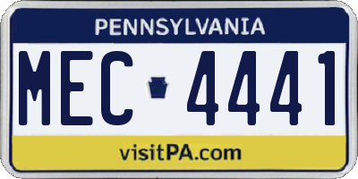 PA license plate MEC4441