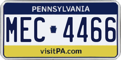 PA license plate MEC4466