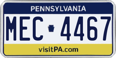 PA license plate MEC4467