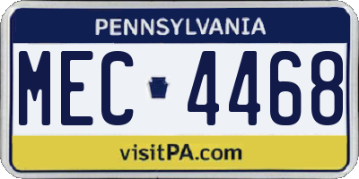 PA license plate MEC4468