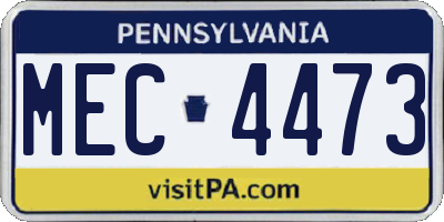PA license plate MEC4473
