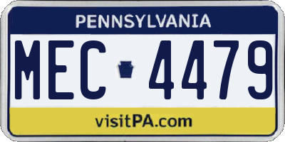 PA license plate MEC4479