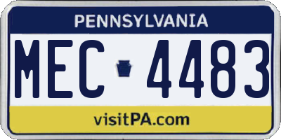 PA license plate MEC4483
