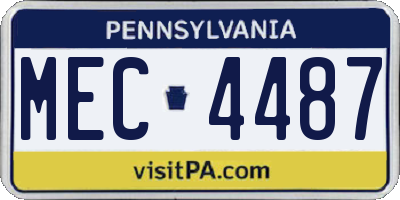 PA license plate MEC4487