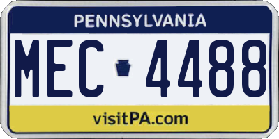 PA license plate MEC4488