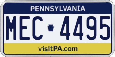 PA license plate MEC4495