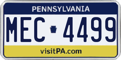 PA license plate MEC4499