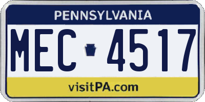 PA license plate MEC4517