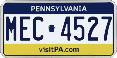 PA license plate MEC4527