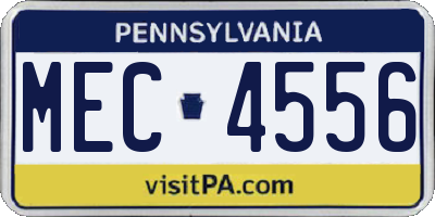 PA license plate MEC4556