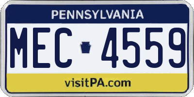 PA license plate MEC4559